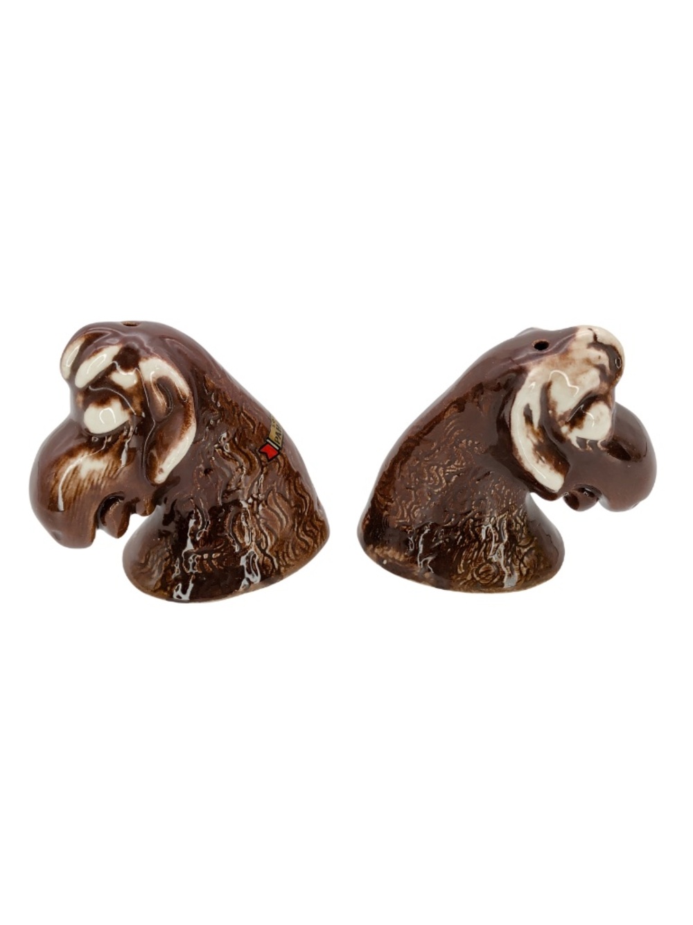 Vintage Salt Pepper Shakers Moose Head Figurine Pahaska Tepee Wyoming Souvenir